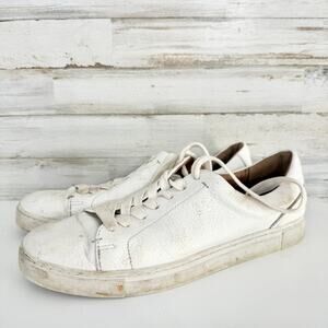 Frye Shoes Womens Leather Sneakers White Casual Low Top Lace Up Gates Size 8